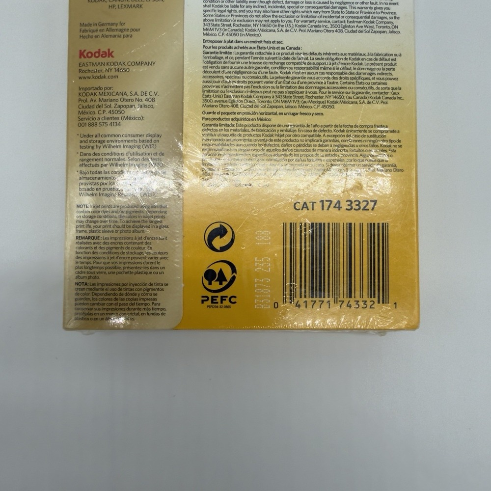 KODAK Photo Paper Gloss Instant Dry 4" x 6" 100 Sheets 6 mil Thickness - Picture 6 of 7